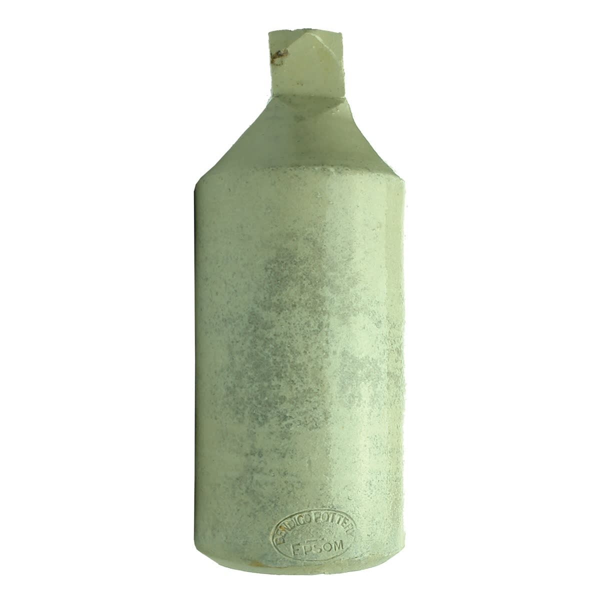 Stoneware Ink. White glazed square top ink. Bendigo Pottery Epsom. (Victoria)