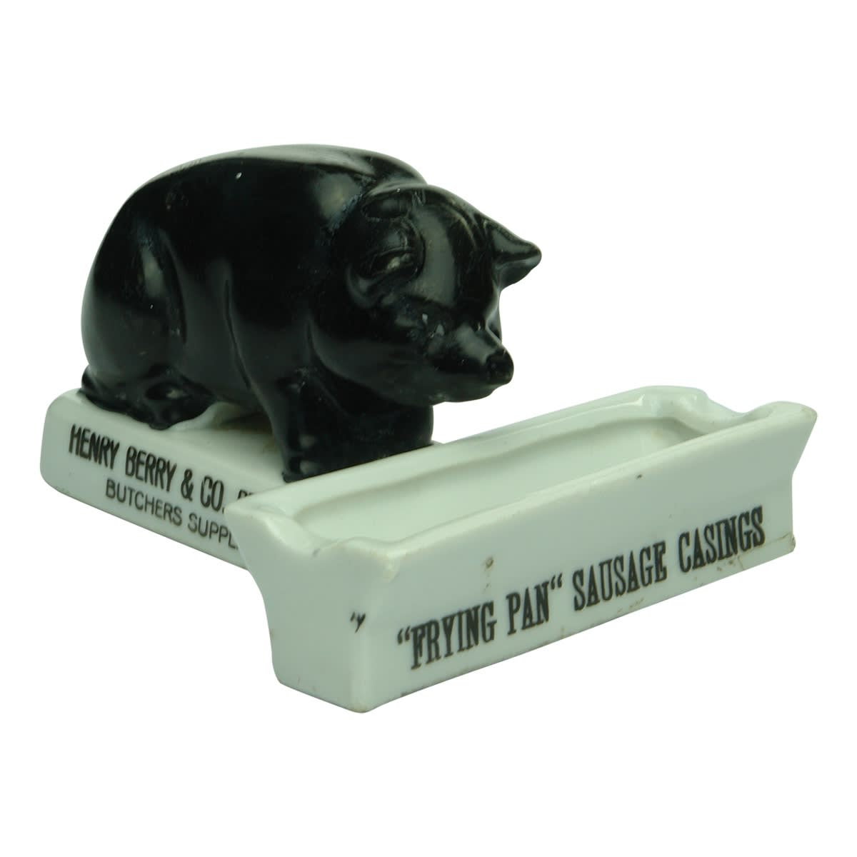 Miscellaneous. Henry Berry & Co. Pty. Ltd. Butchers Suppliers. Advertising item, black pig drinking from trough. (Melbourne, Victoria)
