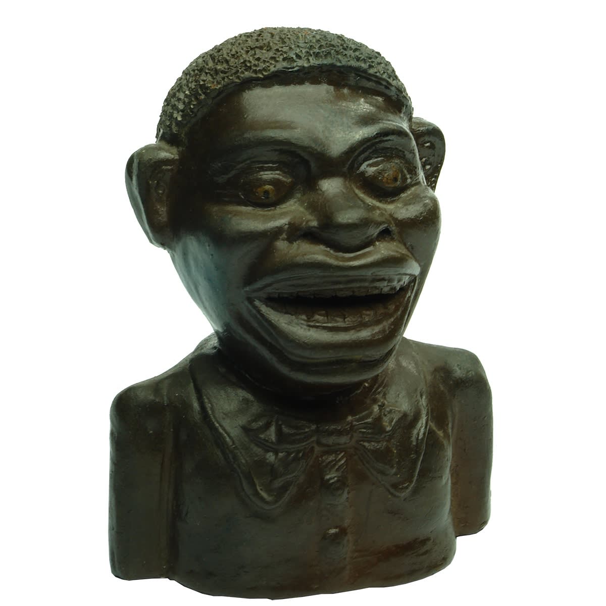 Brickworks type pottery "Jolly Boy" money box. 148 mm tall.