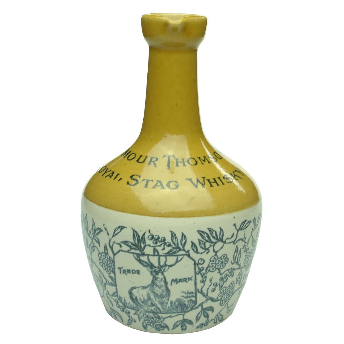 Whisky Jug. Gilmour Thomson's Royal Stag Whisky. H. Kennedy, Glasgow.