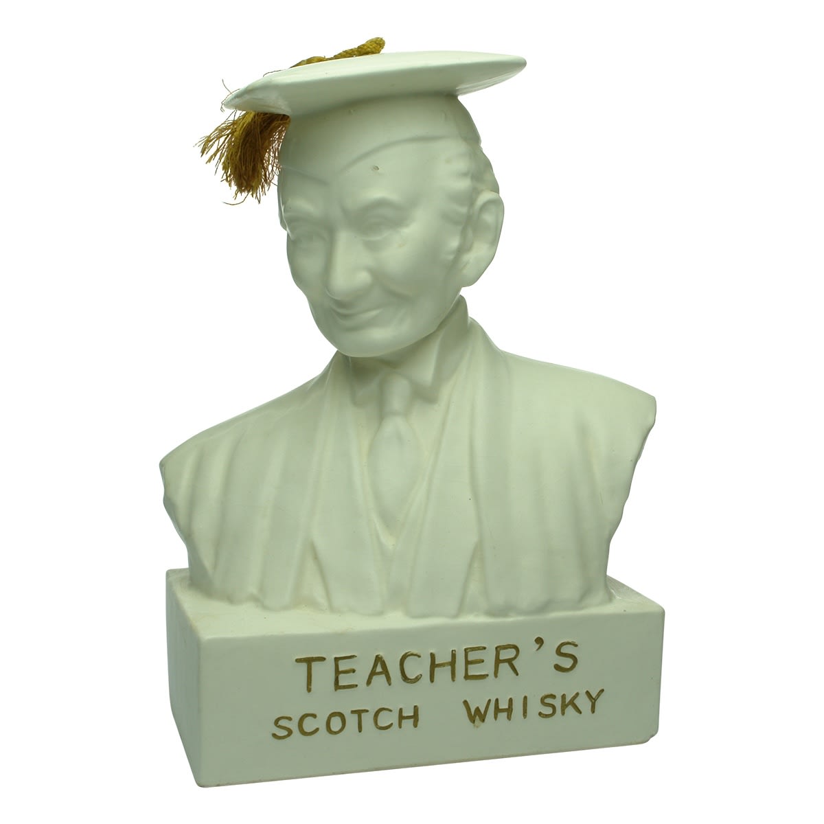 Whisky. Ceramic Teacher's Scotch Whiskey Advertising Bust Statue.
