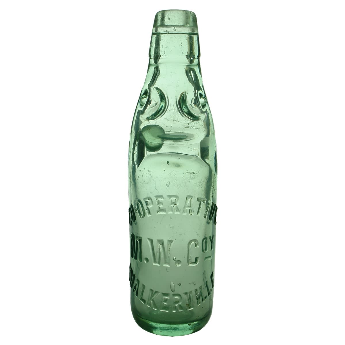 Codd. Co-operative Mineral Water Coy Walkerville. Aqua. 6 oz. (South Australia)