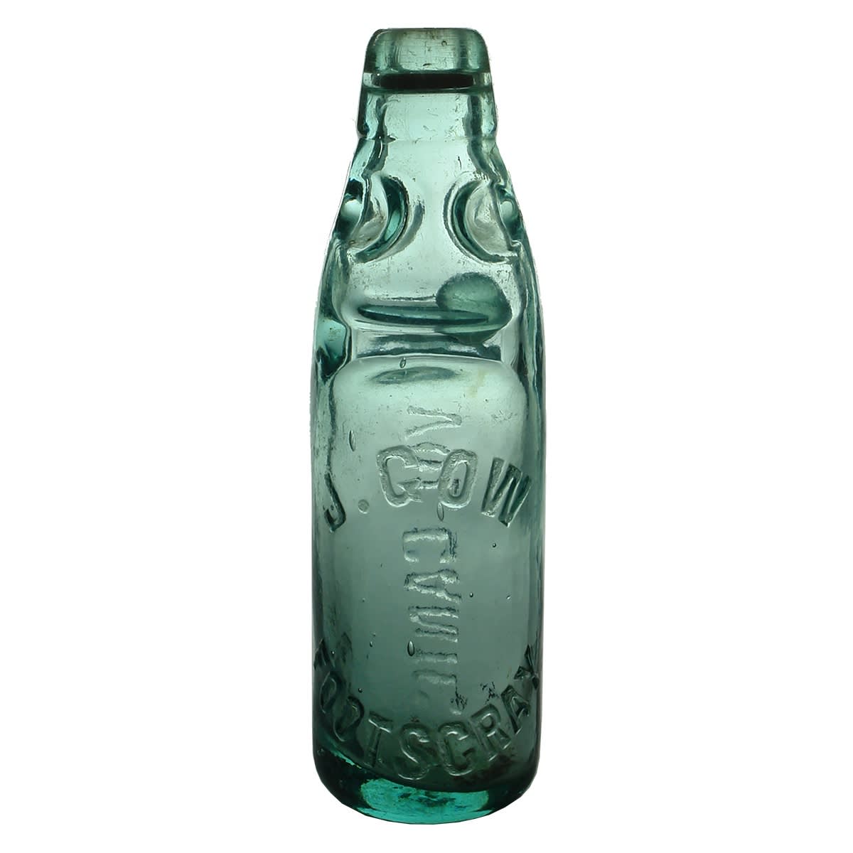 Codd. J. Gow, Footscray. Dobson. Aqua. 6 oz. (Victoria)