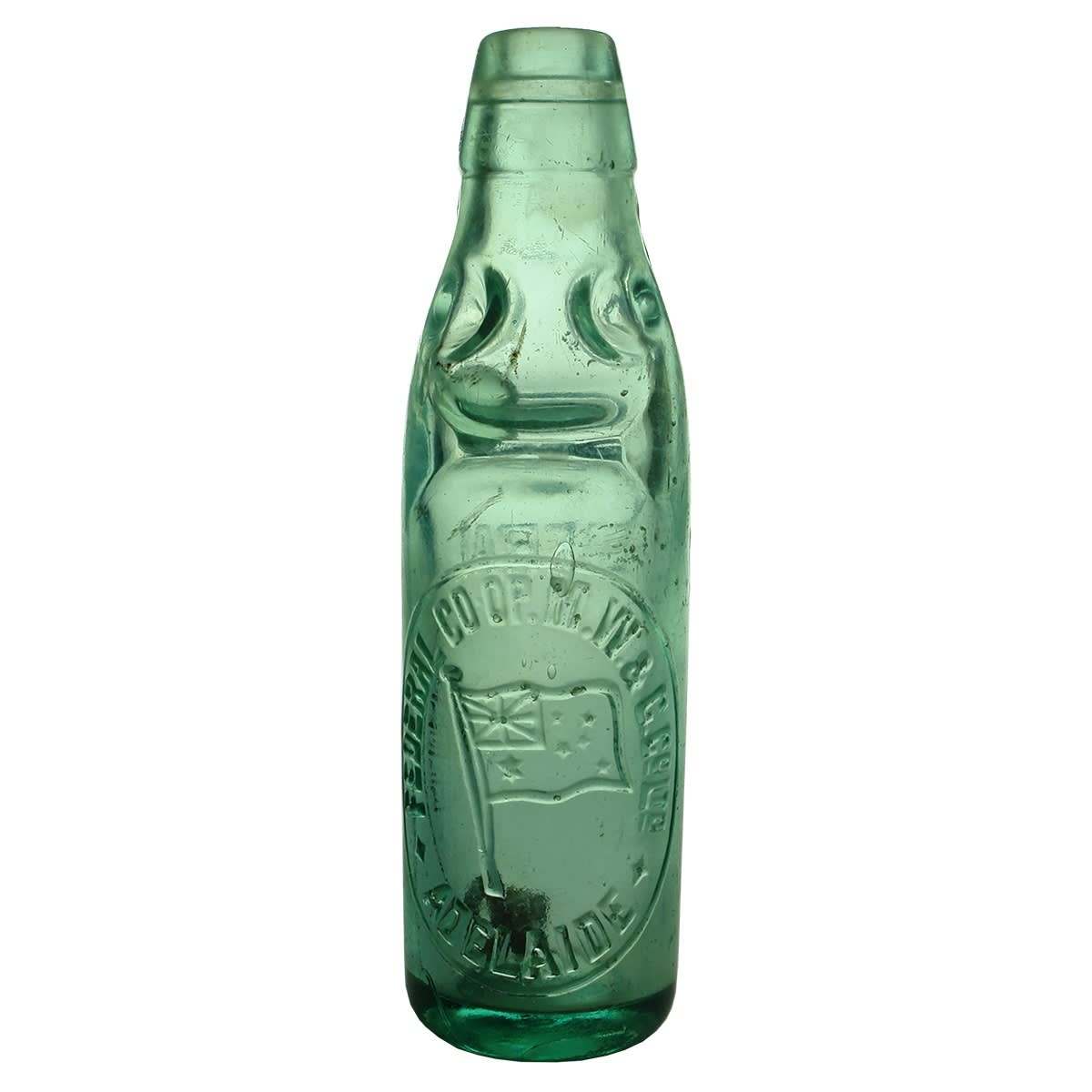 Codd. Federal Co-op, Adelaide. Dobson. Aqua. 6 oz. (South Australia)