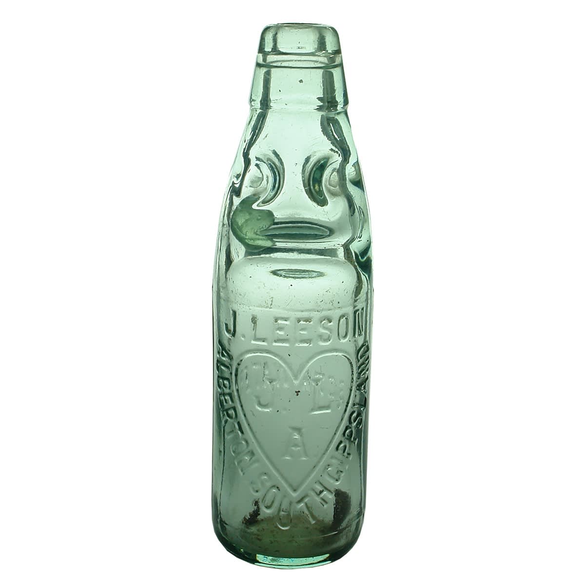 Codd. J. Leeson, Alberton, South Gippsland. Love Heart. Soda Water. Dobson. 6 oz. (Victoria)