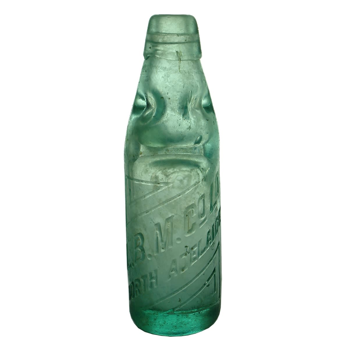 Codd. L. B. M. Co Ld., North Adelaide. Geometric design. Dobson. Applied top. Aqua. 6 oz. (South Australia)