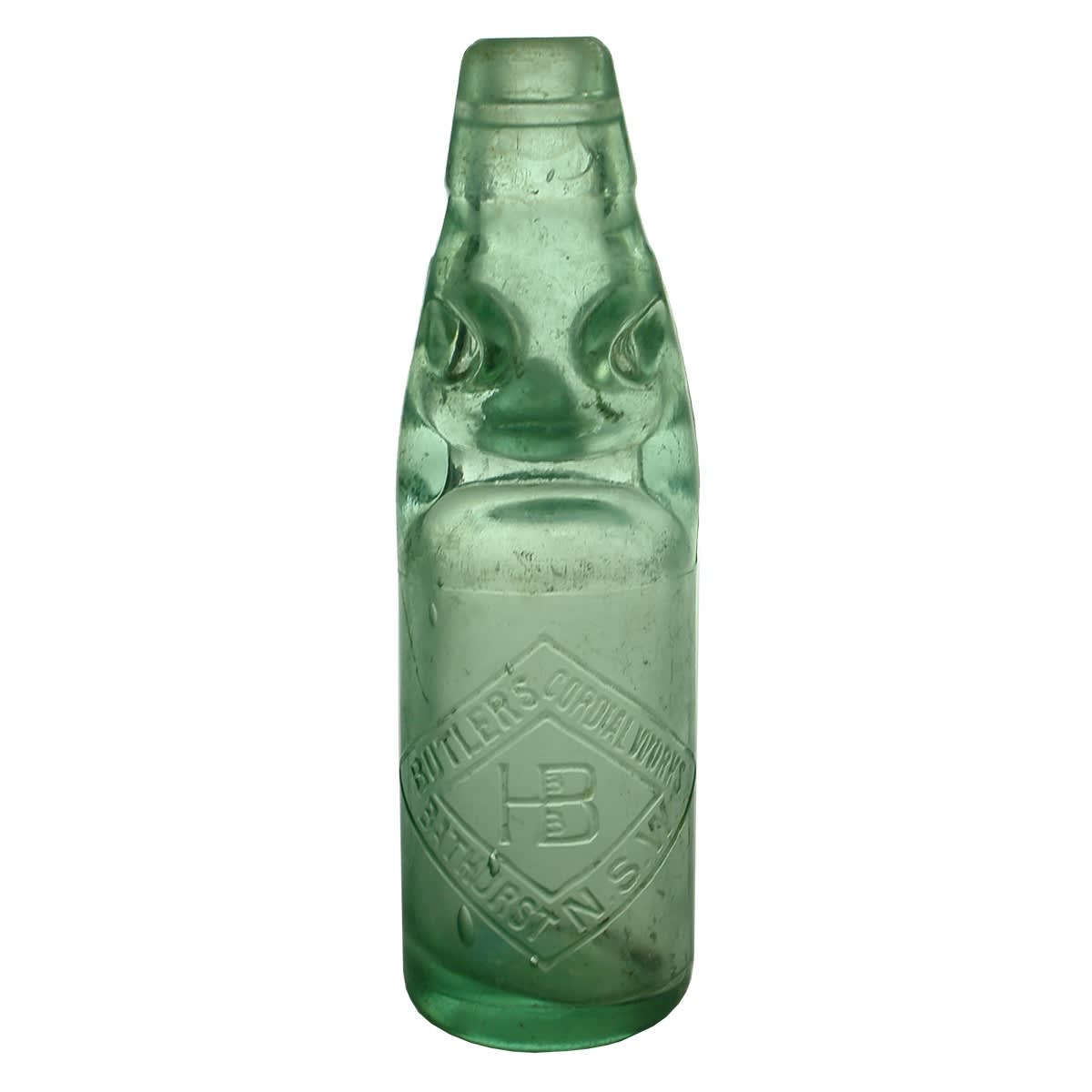 Codd. Butlers Cordial Works, Bathurst. Monogram. Niagara. 6 oz. (New South Wales)