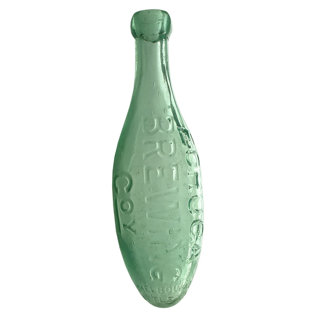 Torpedo. Echuca Brewing Coy. Melbourne Glass Bottle Works. Aqua. 10 oz. (Victoria)