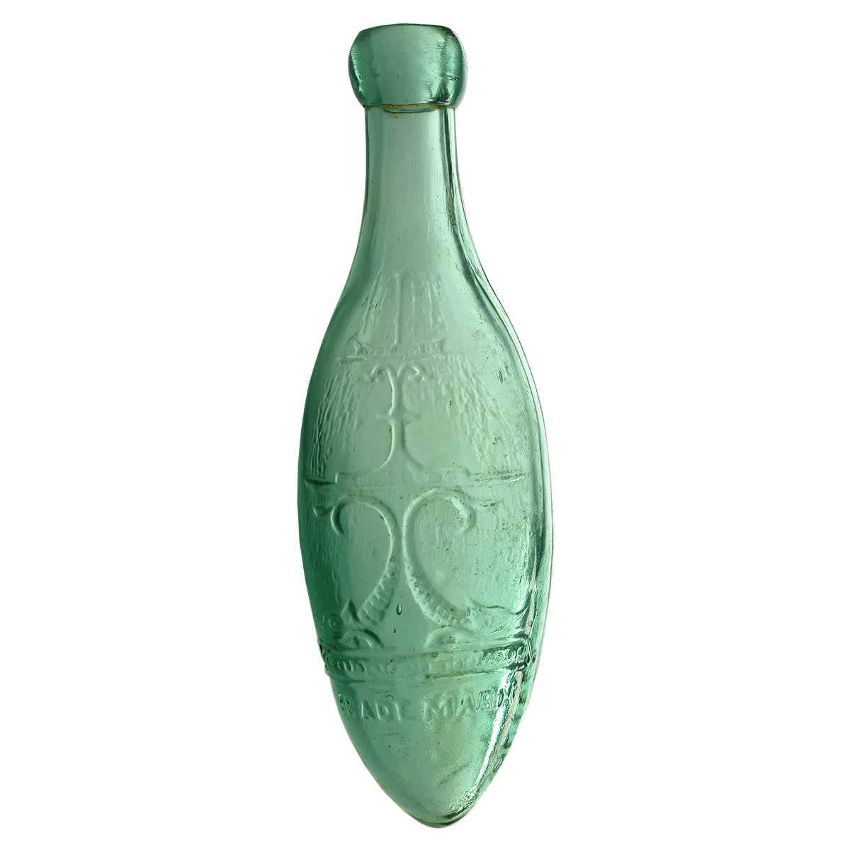 Torpedo.  J. Schweppe & Co Ld, London, Sydney and Melbourne.  Aqua.  10 oz.