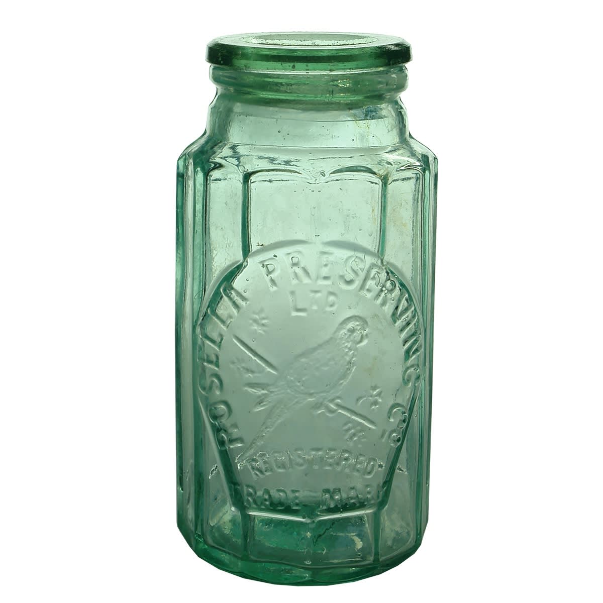 Jar. Rosella Preserving Co Ltd. Ground Lip. 1 Pound. Jam Jar. (Victoria)