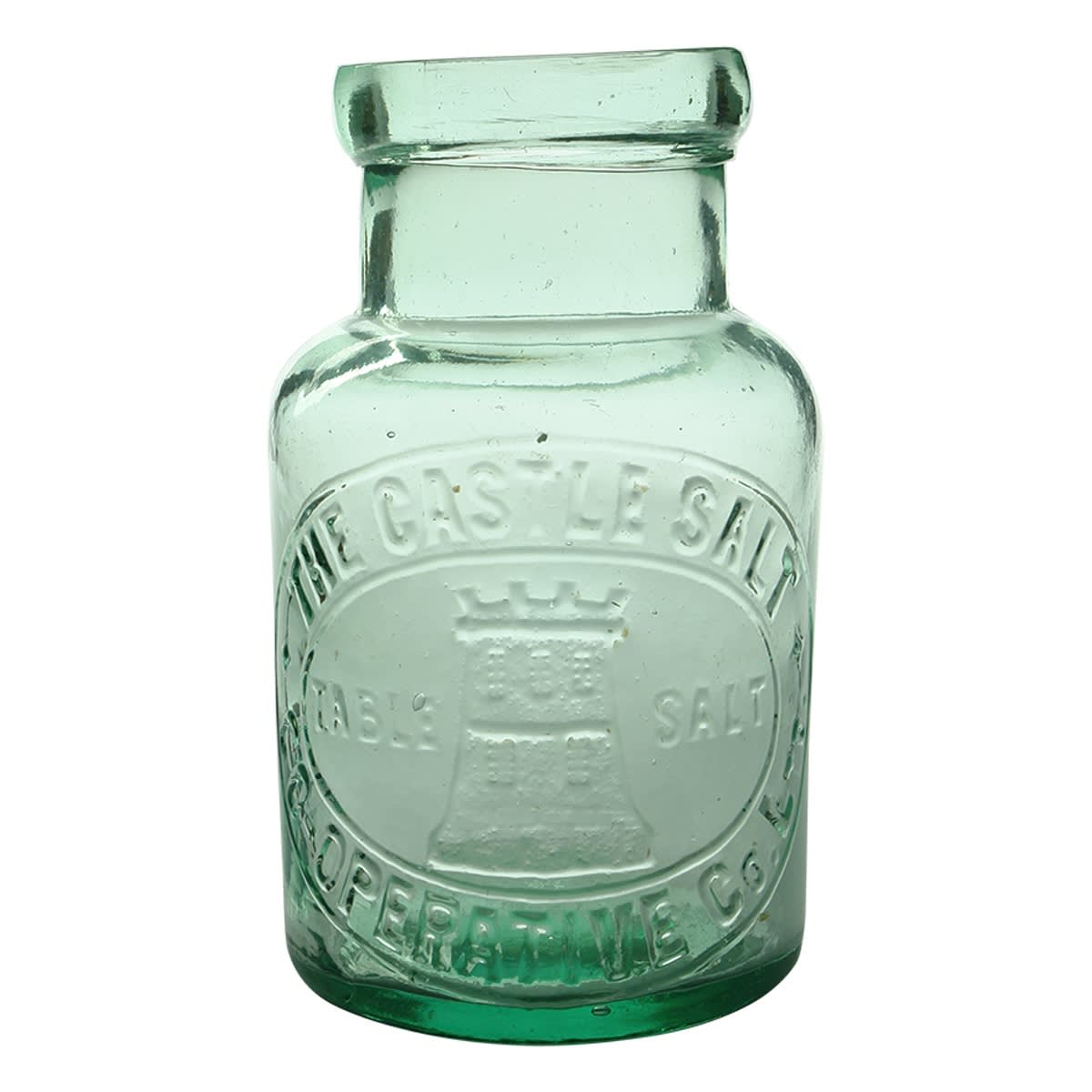 Salt Jar. Castle Salt Co-operative Co. Ltd. Long Neck. No base mark. 2 Pound. (South Australia) (Late Kingsley Durdin collection)
