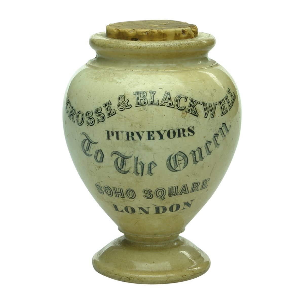 Jar. Crosse & Blackwell, Patent Prepared Mustard. Footed Urn Shape Jar. (United Kingdom)