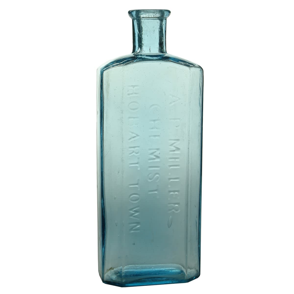 Chemist. A. P. Miller, Hobart Town. Ice Blue. 8 oz. (Tasmania)
