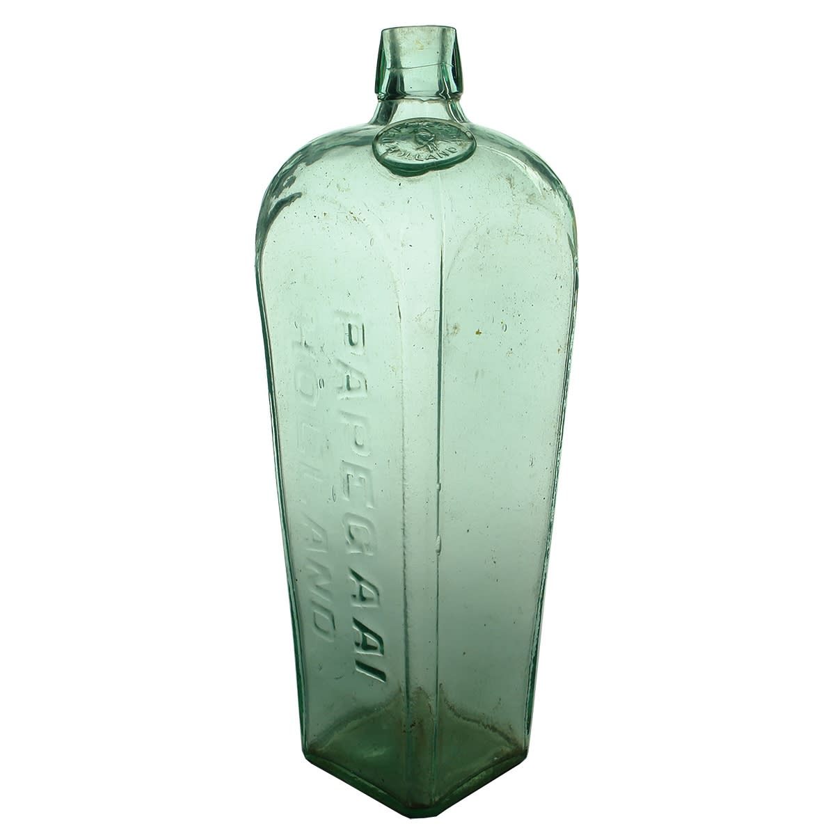 Gin. Papegaai, Holland. Parrot on Seal. Aqua. 30 oz. (Netherlands)