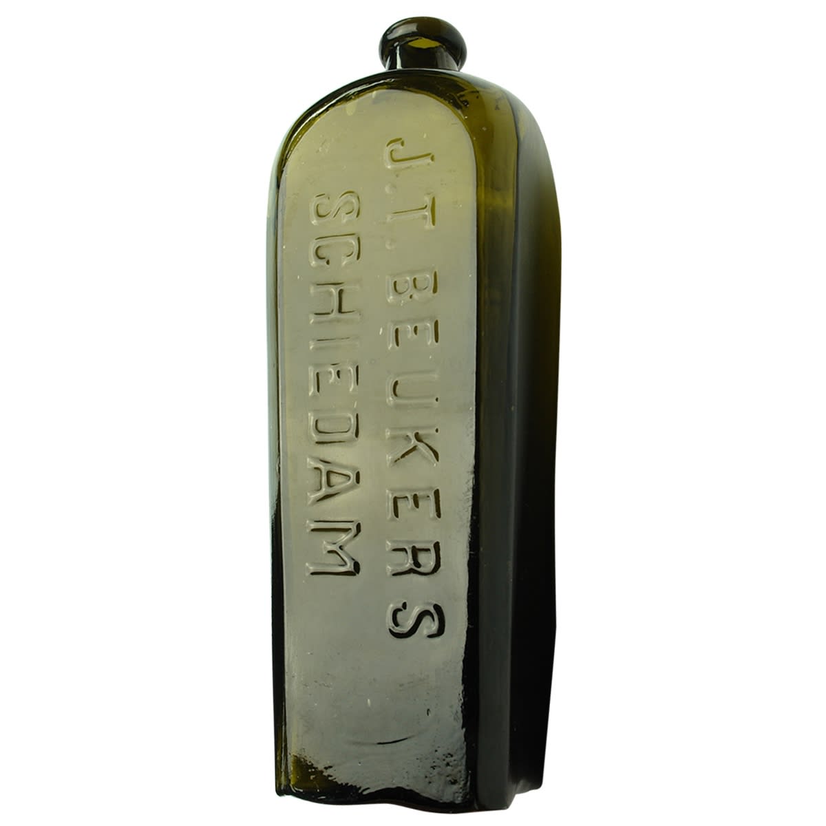 Gin. J. T. Beukers. Embossed on two sides. Black. Quart.