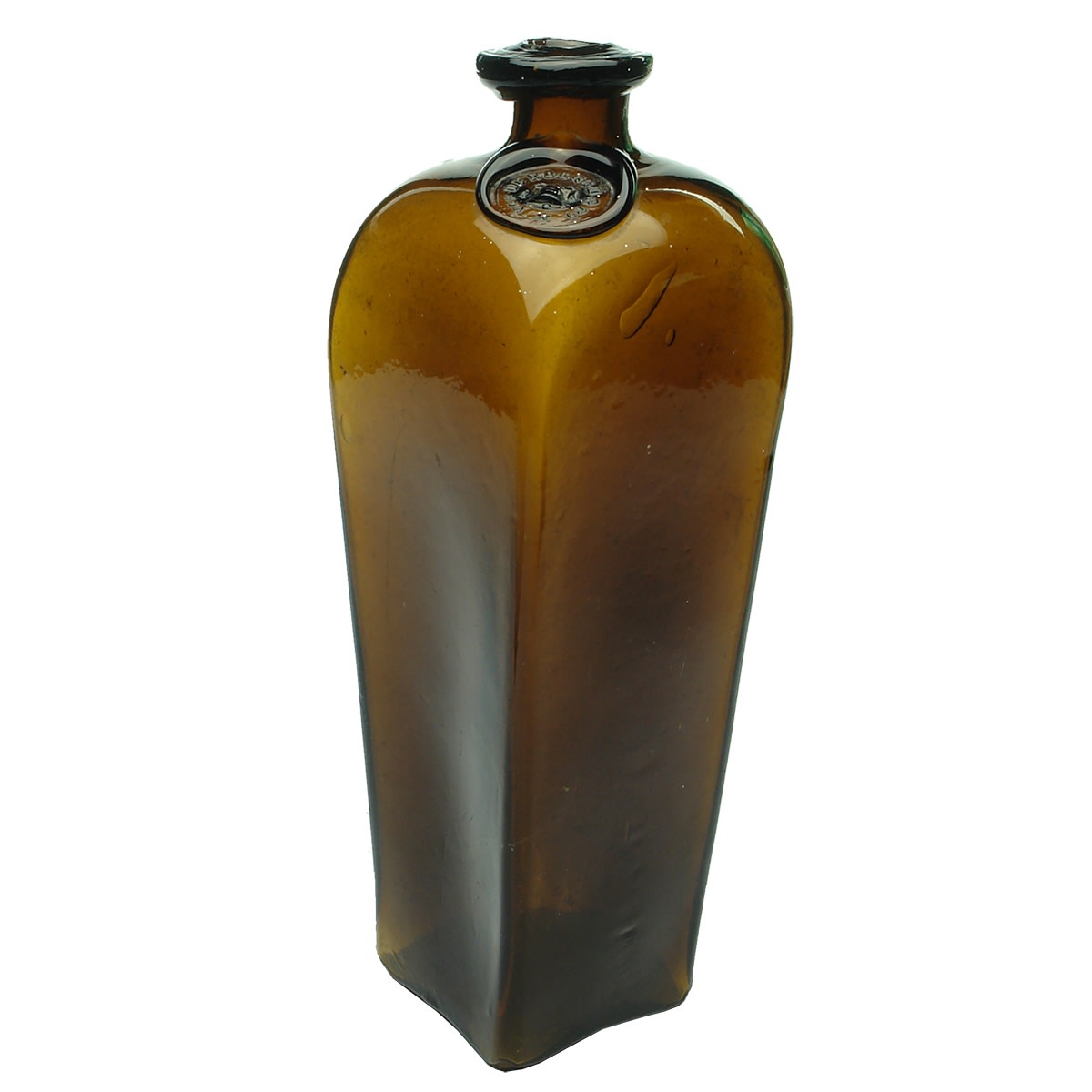Gin. Van Den Bergh. Bell. Pigsnout. Half Size. Amber.