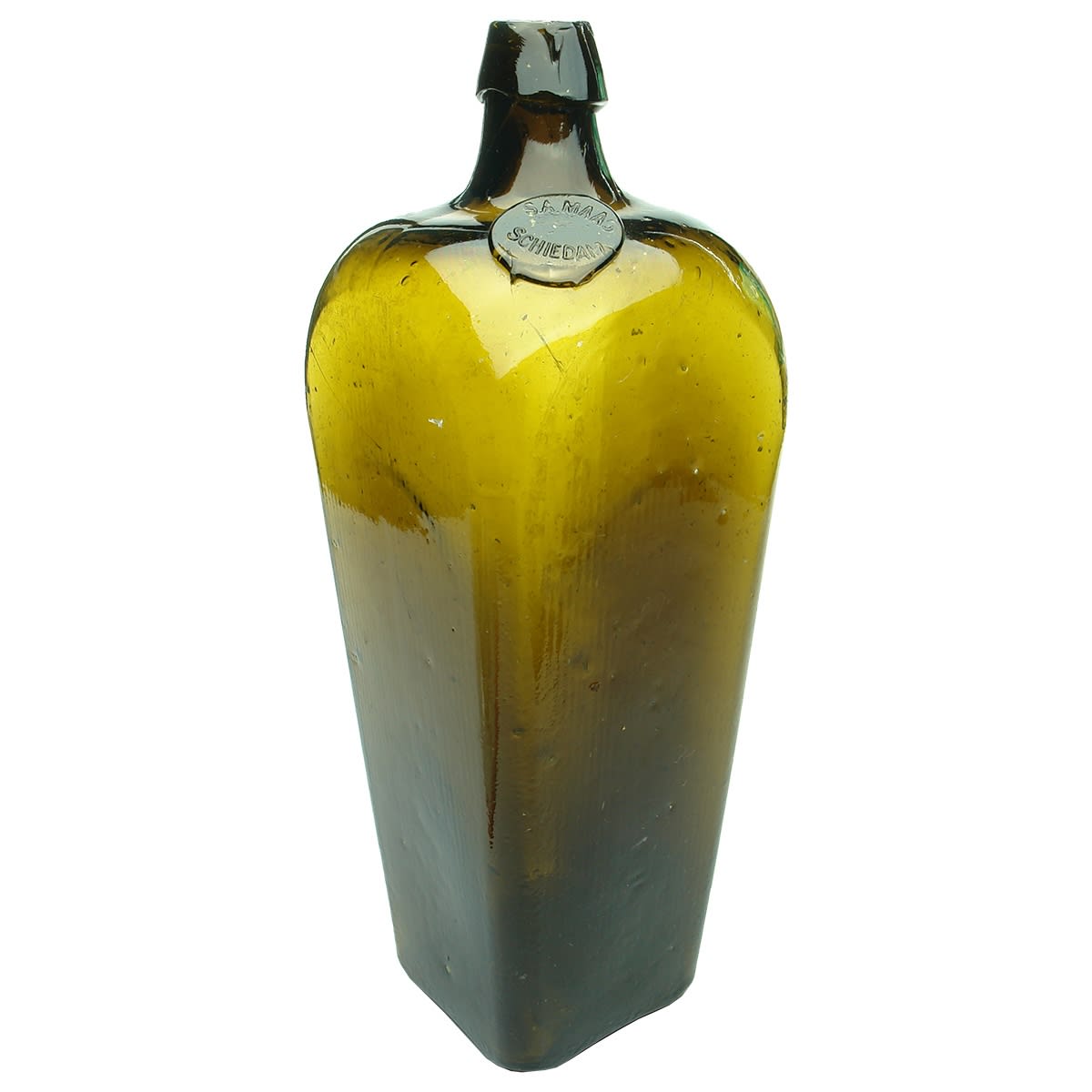 Gin. S. A. Maas, Schiedam. Applied Seal. Black. 40 oz. (Netherlands)