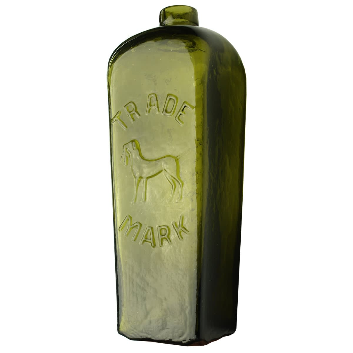 Gin. J. J. W. Peters. Hunting Dog with Bird in mouth. Green 24 oz.