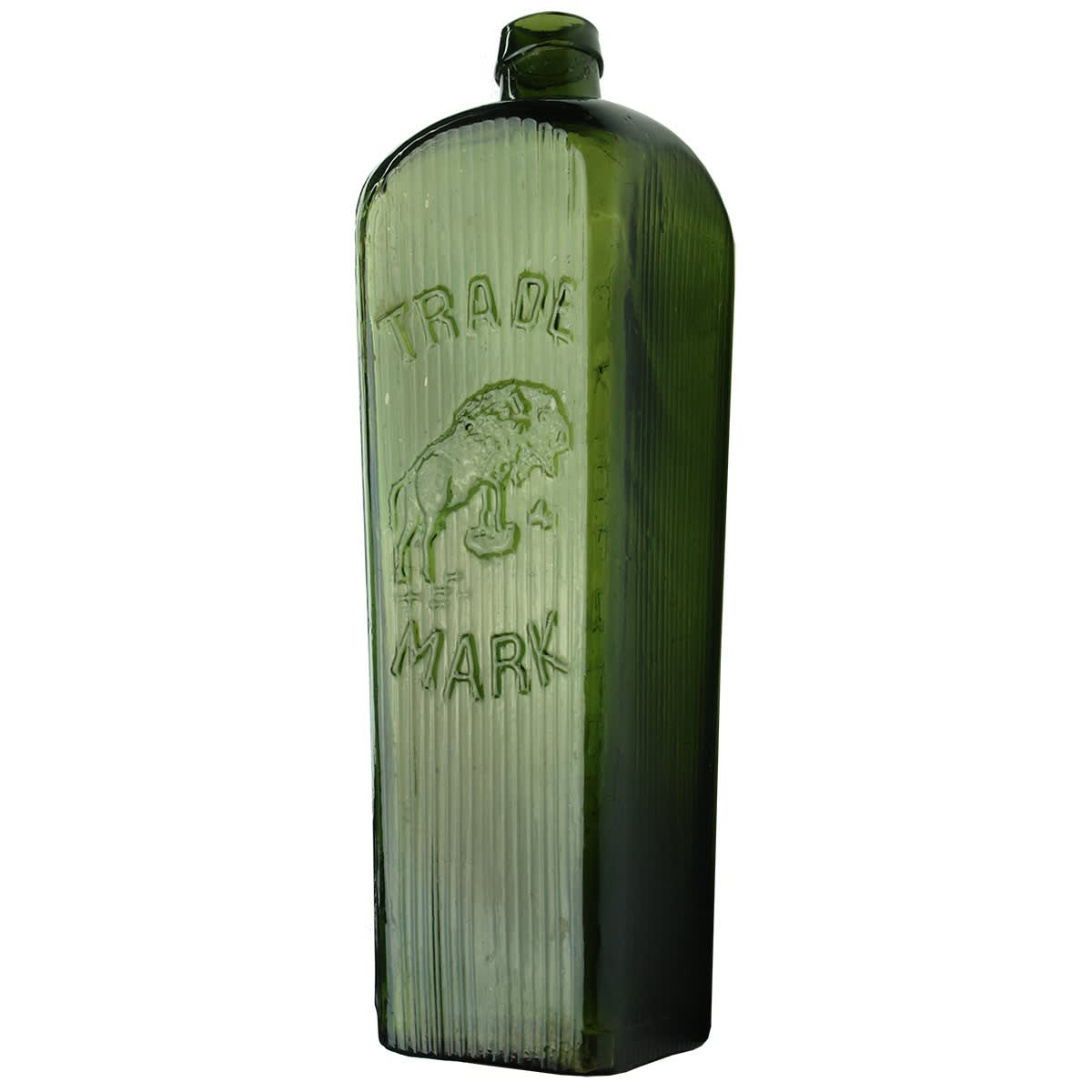 Gin. E. Kiderlen. Bison pictorial. Dark Green. 26 oz.