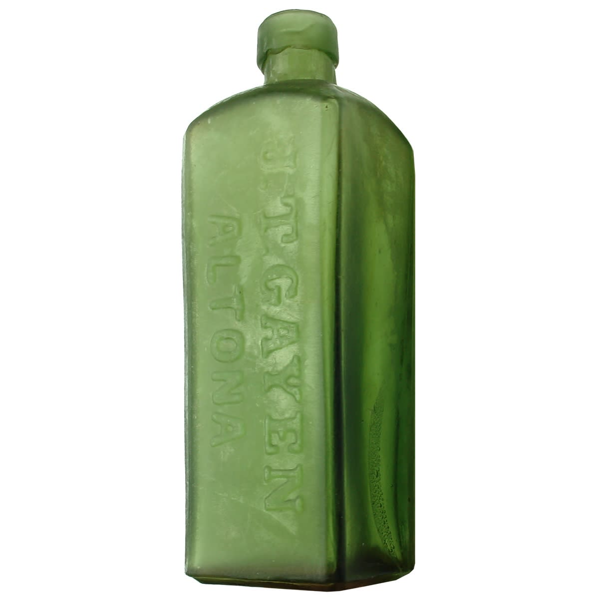Schnapps. J. T. Gayen, Altona. Non-pictorial version. 13 oz.