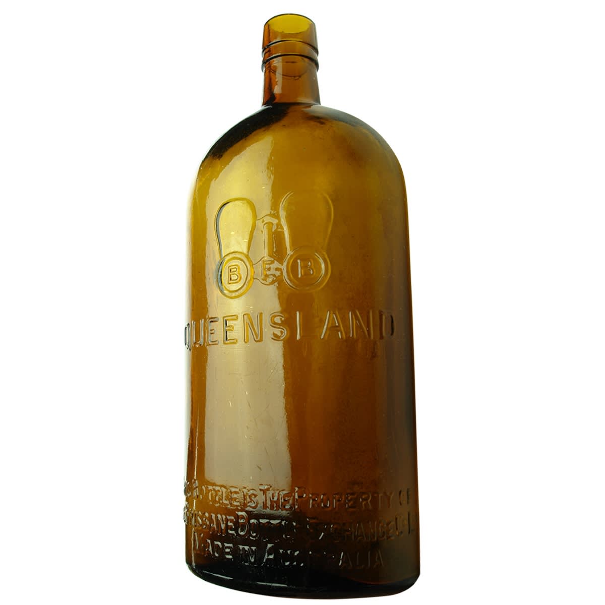Whisky. BEB Binoculars. Queensland. Brisbane Bottle Exchange. Amber. 1 Quart. (Queensland)