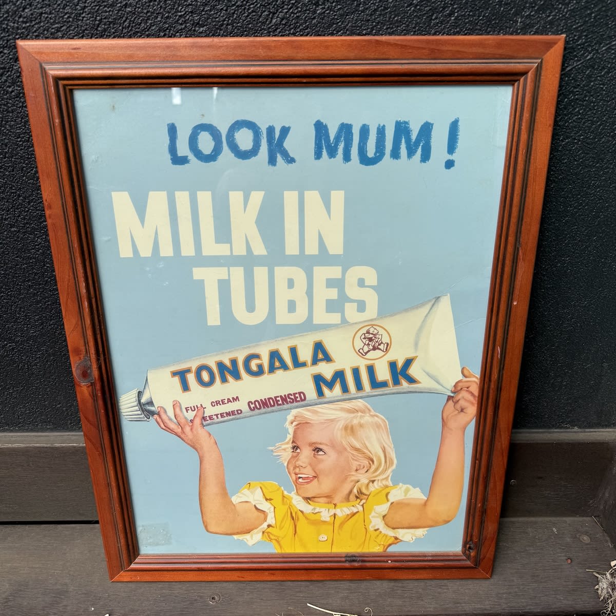 Framed Showcard. Tongala Full Cream Sweetened Condensed Milk. (Victoria)