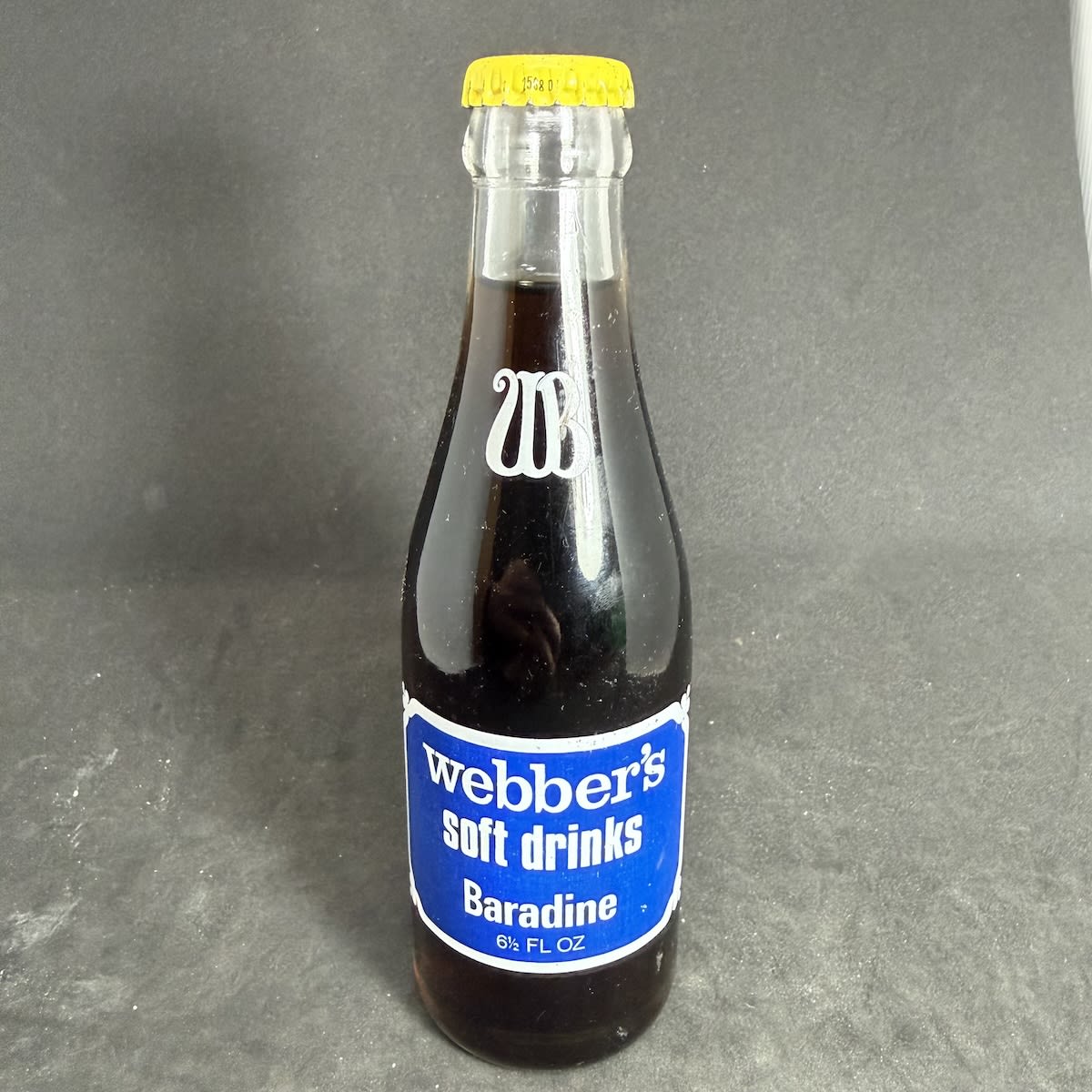 Ceramic Label Crown Seal. Webber's Soft Drinks Baradine. 6.5 oz. J. W. & J. M. Webber cap Splashe Cola. (Queensland)