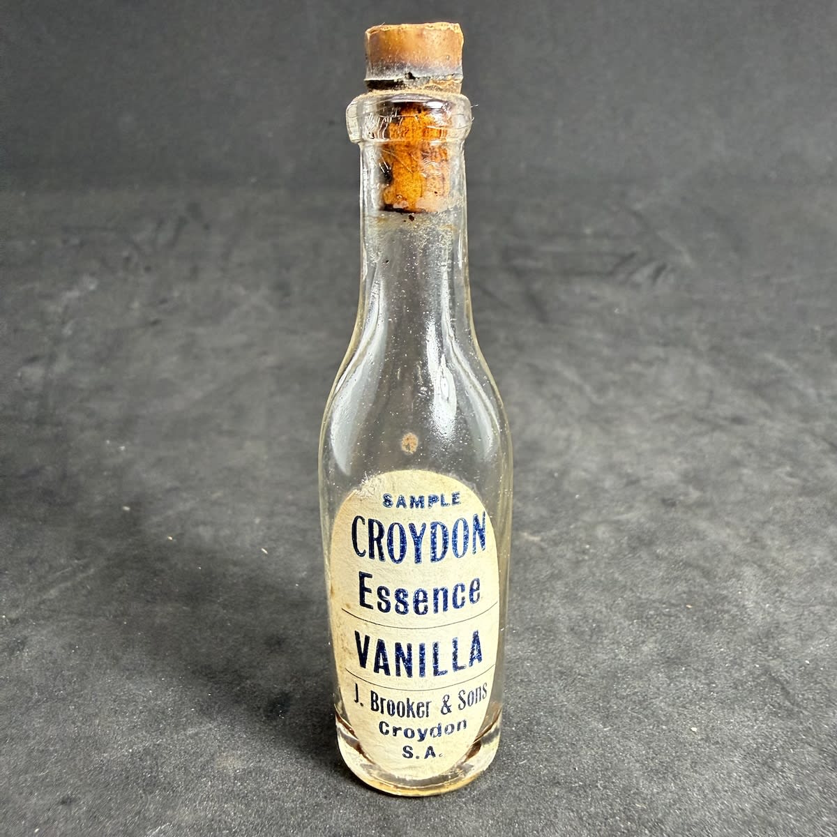 Sample Essence. Sample of Croydon Vanilla Essence. J. Brooker & Sons, Croydon, S. A. (South Australia)