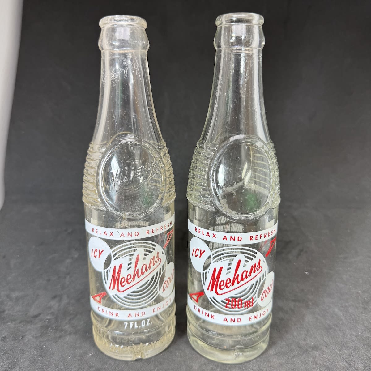 2 Ceramic Label Crown Seals. Both Meehans Geelong. J. T. Meehan & Co. 7 oz & 200 ml bullet types. (Victoria)
