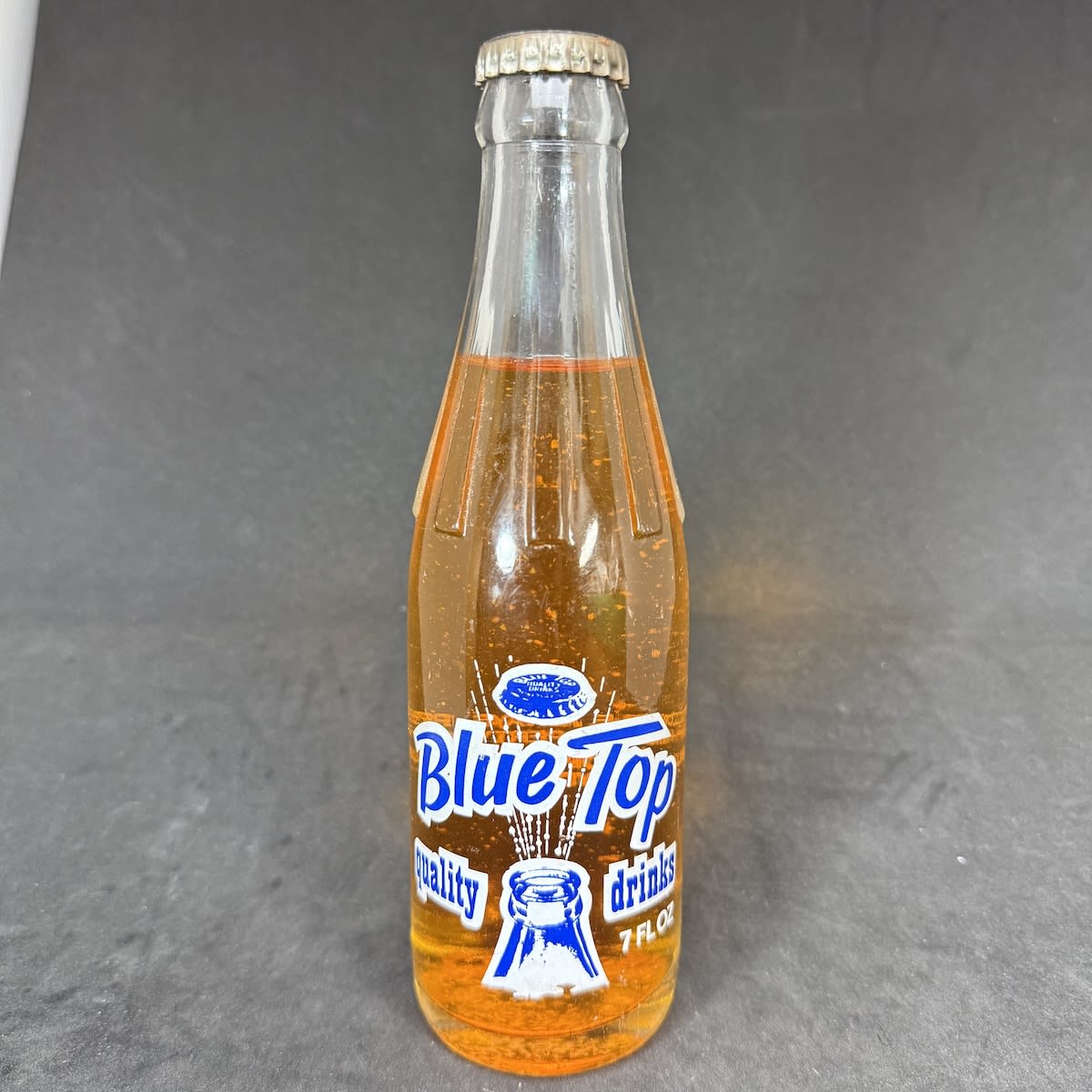 Ceramic Label Crown Seal. Blue Top Cordials Sydney. 7 oz. Sealed with original Blue Top Cap. (New South Wales)