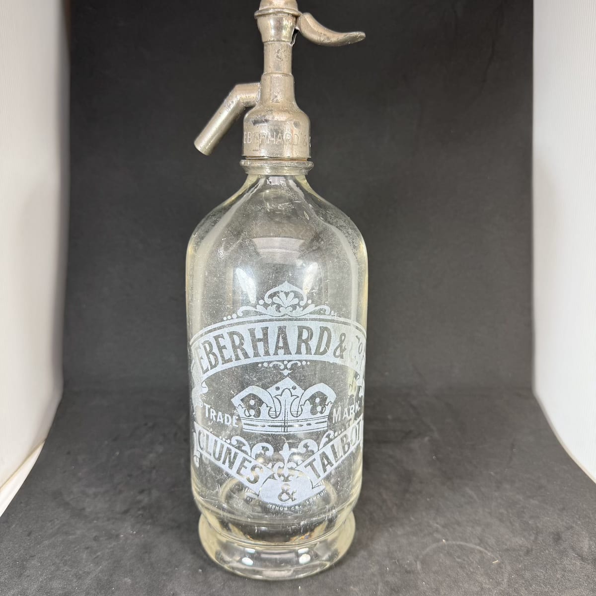Soda Syphon. Eberhard & Co., Clunes & Talbot. Large Crown. Clear. (Victoria)