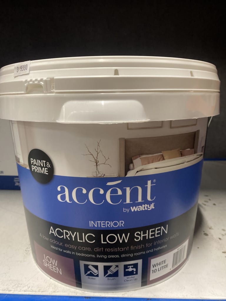 10 LITRE WATTYL ACCENT ACRYLIC LOW SHEEN - WHITE — NZ auction result