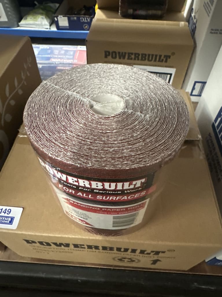 4 ROLLS POWERBUILT COARSE P60 SANDPAPER — NZ auction result