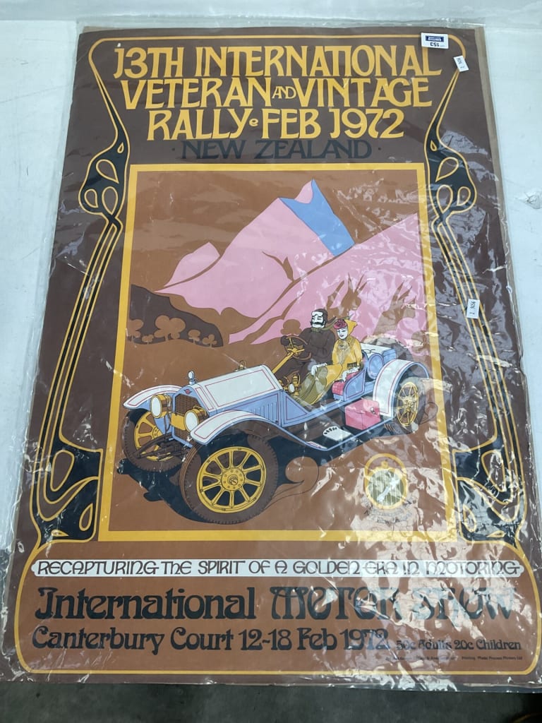 1972 POSTER OF VETERAN AND VINTAGE RALLY — NZ auction result