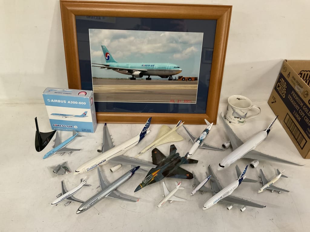 CARTON OF AIRBUS COLLECTIBLES AND PRINT — NZ auction result
