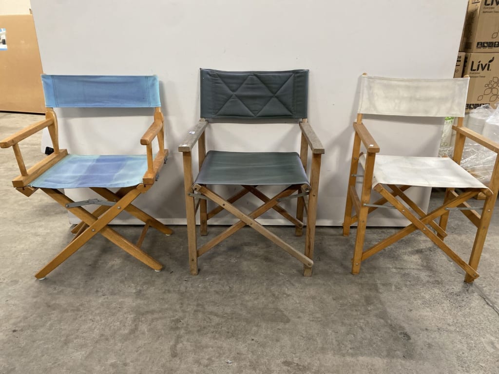 3 FOLDING DIRECTORS CHAIRS — NZ auction result