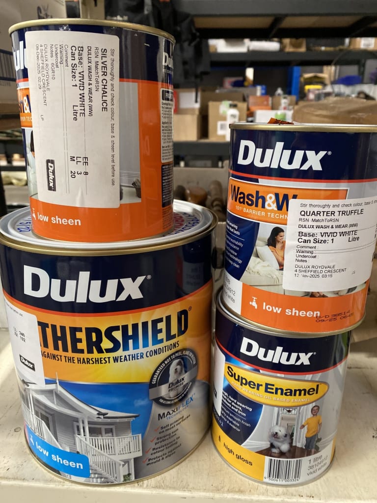 MISTINTED DULUX PAINT 1 X 4L &amp; 3 X 1L — NZ auction result