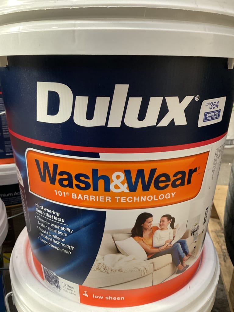 MISTINTED DULUX WASH &amp; WEAR PAINT — NZ auction result