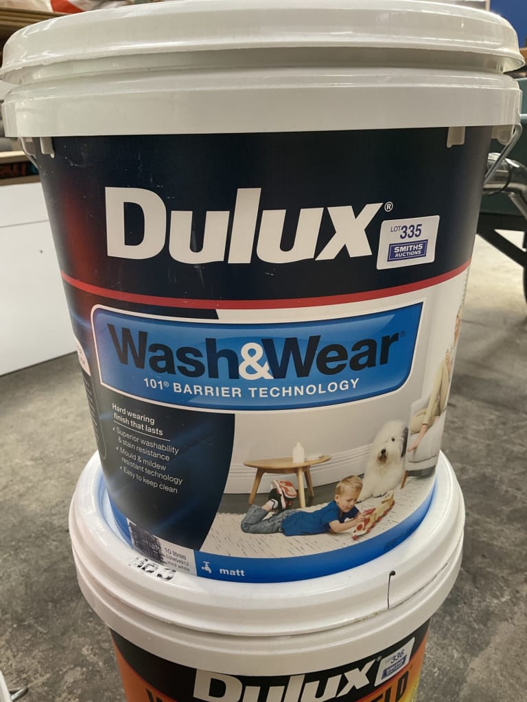 MISTINTED DULUX WASH &amp; WEAR PAINT — NZ auction result