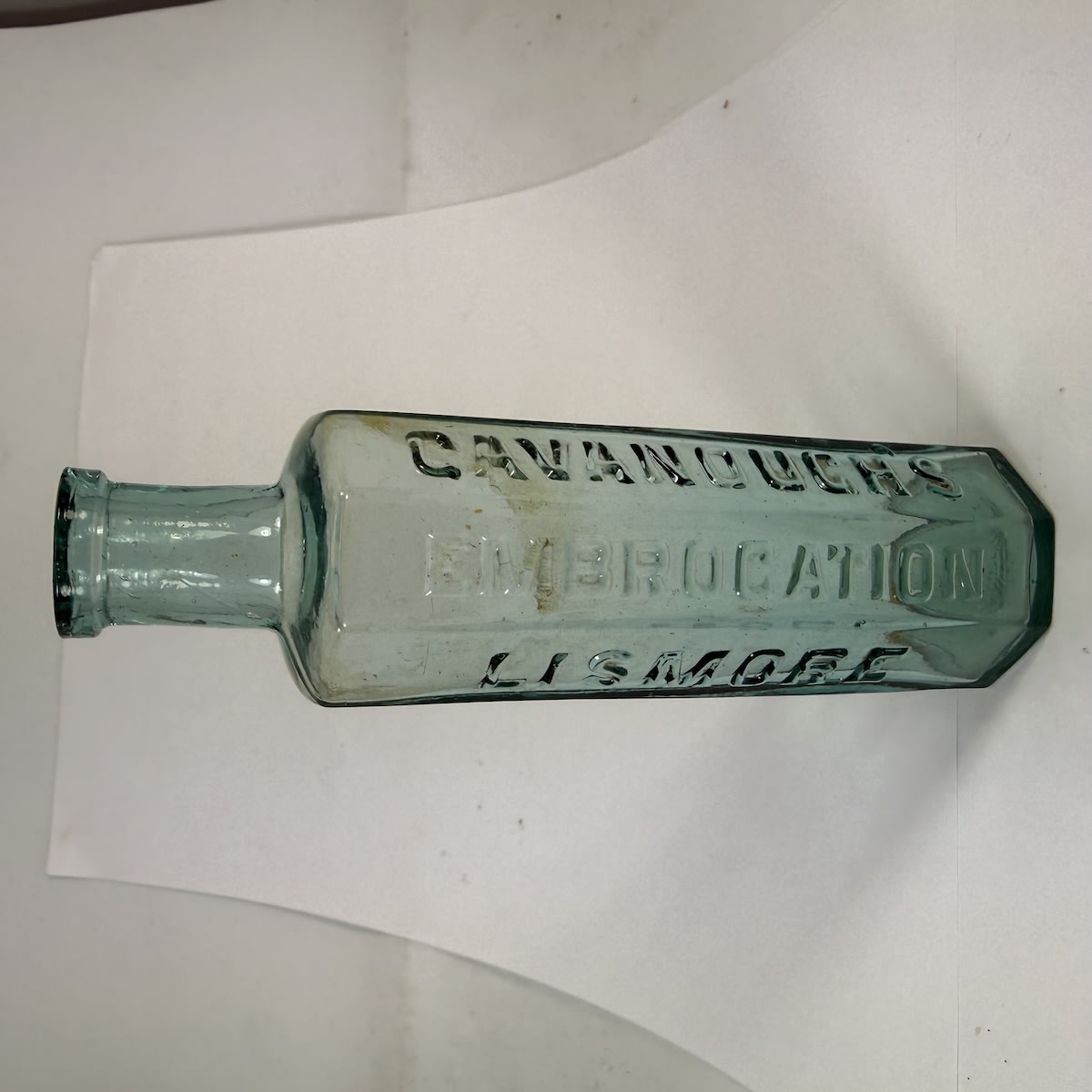 Medicine. Cavanough's Embrocation Lismore. Ocatagonal. Blue Aqua. 2 oz. (New South Wales)