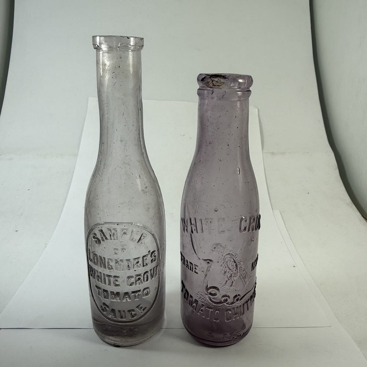 2 Sample White Crow Bottles: Longmore's White Crow Tomato Sauce; White Crow Tomato Chutney 4 oz. (Victoria)
