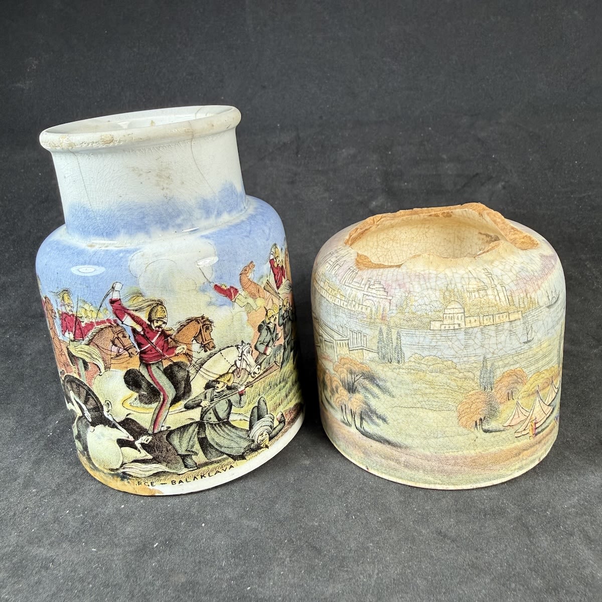 2 Prattware Jars. (Well maybe 1.5 Prattware Jars): The Dragoon Charge Balaklava; Constantinople.