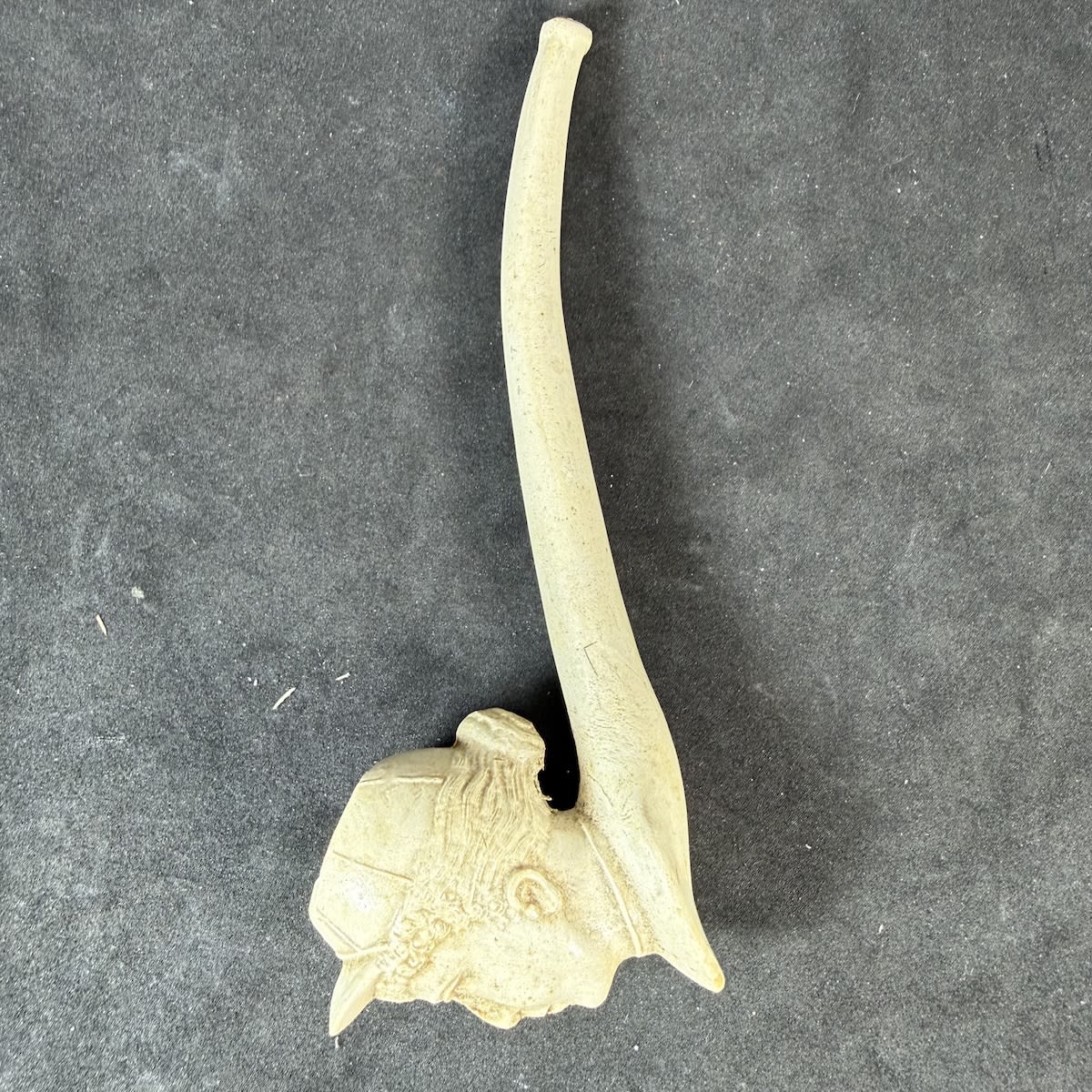 Clay Pipe. Shiny glazed. Figural of a woman in a cap.