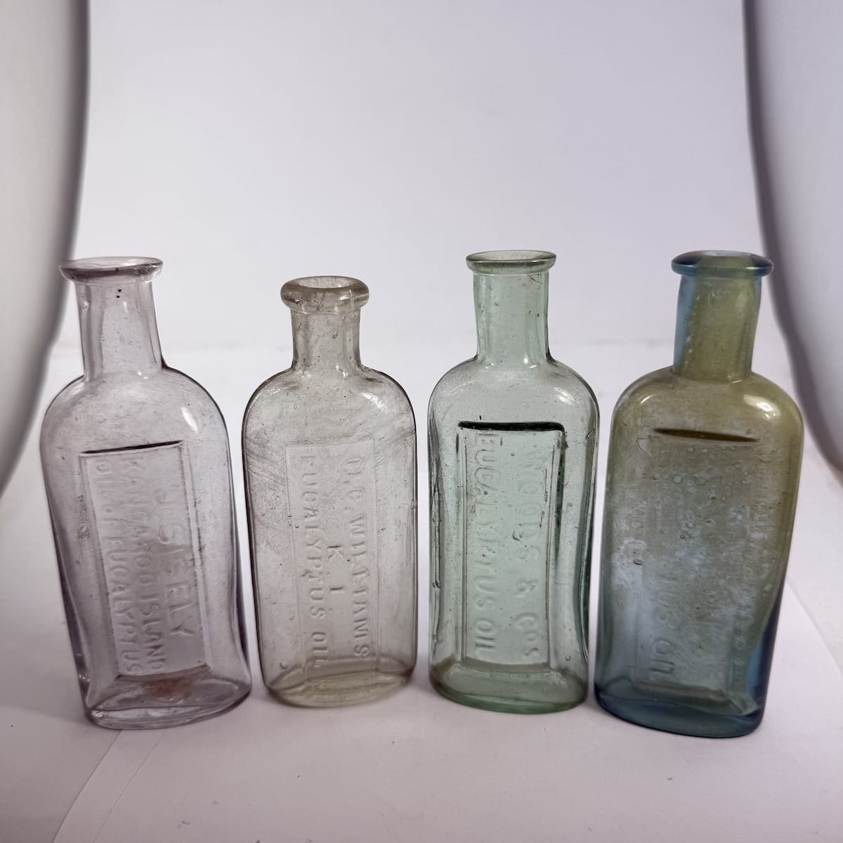 4 Eucalyptus Oils: J. Sisely Kangaroo Island; H. C. Williams, K. I.; Woods & Cos ; Lion. (South Australia)