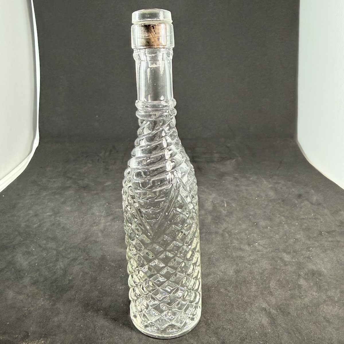 Sample Vinegar. Grimble's Vinegar. Clear. Original stopper. 2-3 oz.