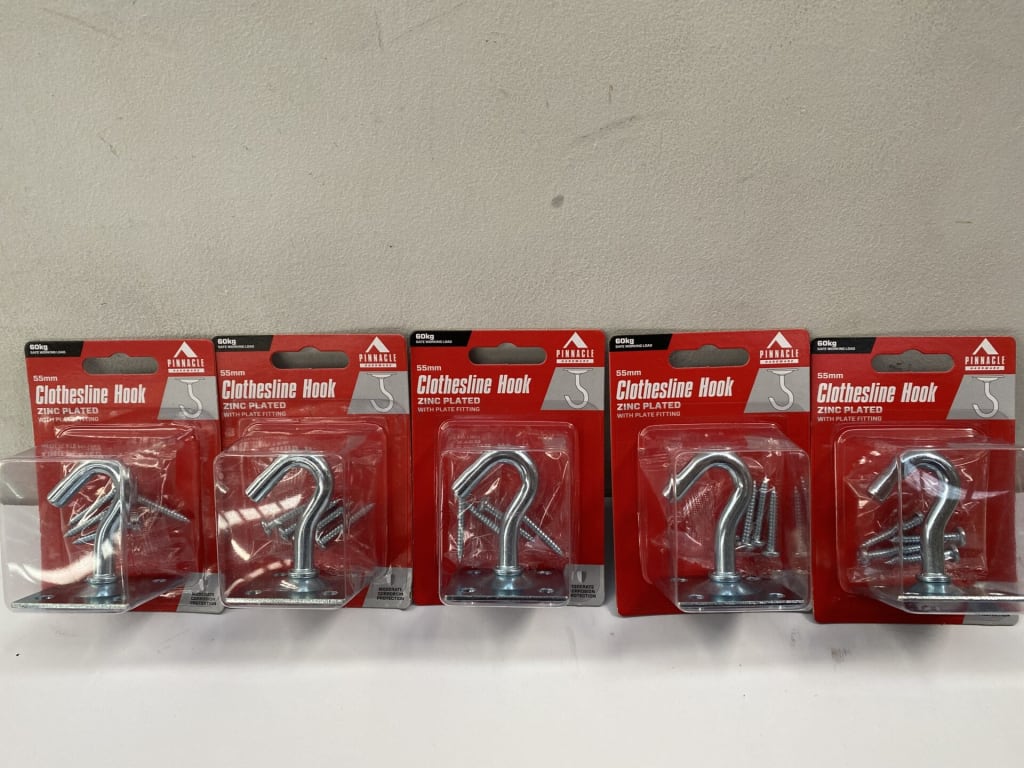 5 ZINC PLATED CLOTHES HOOKS — NZ auction result