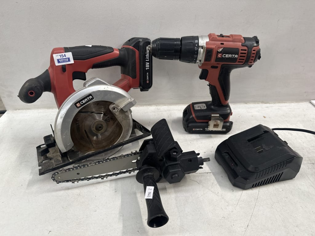 CERTA 18V CIRCULAR SAW &amp; DRILL - PRUNING SAW ATTACHMENT — NZ auction result