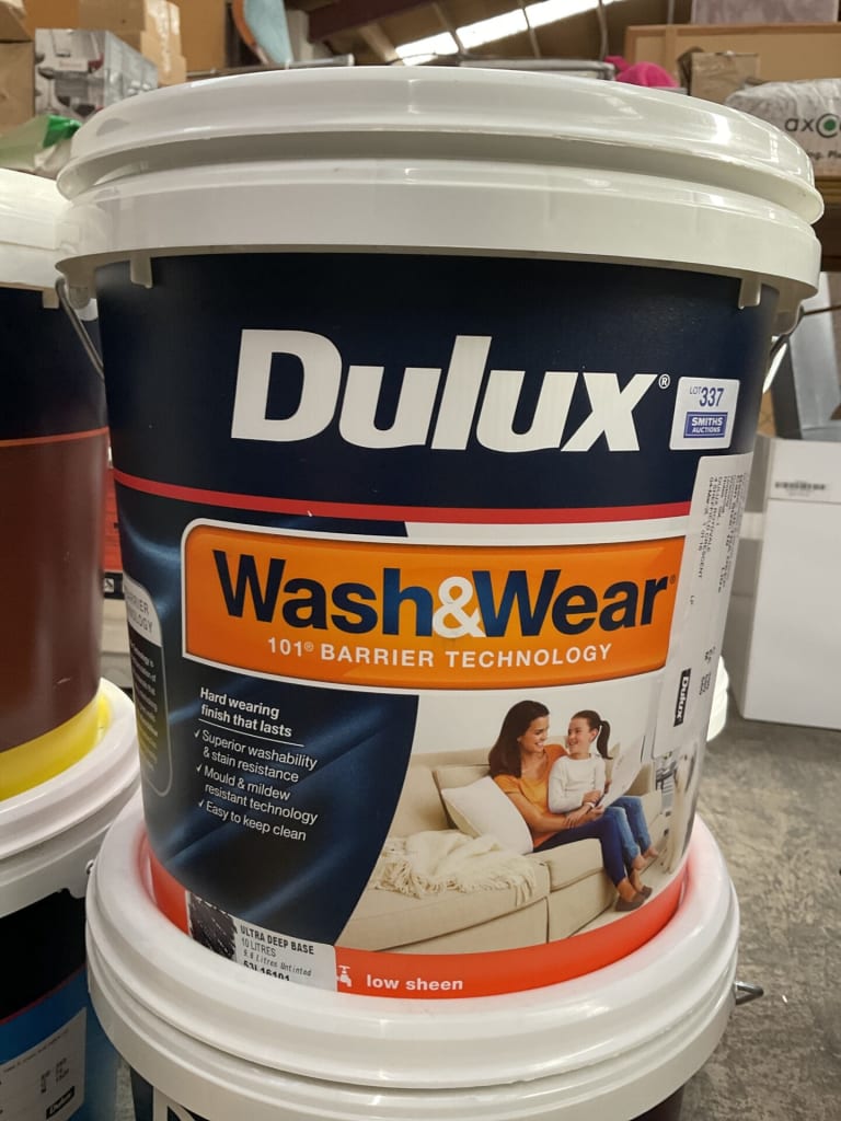 MISTINTED DULUX WASH &amp; WEAR PAINT — NZ auction result