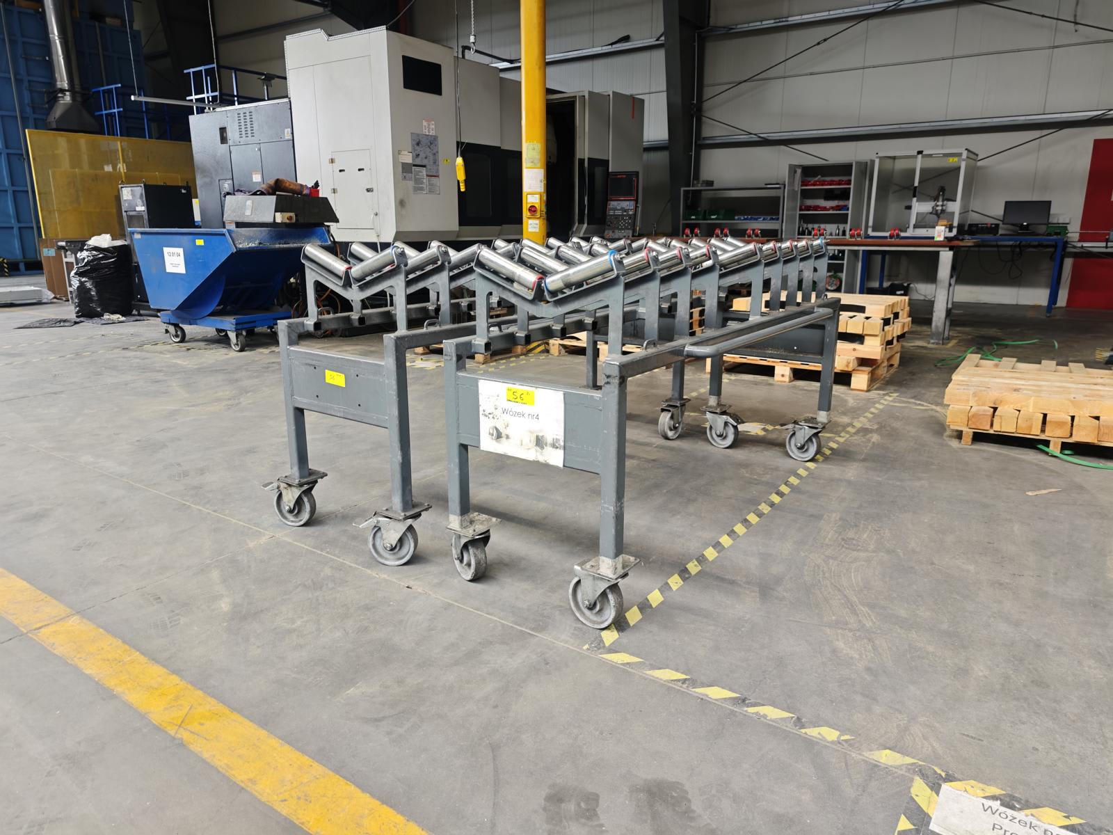 (2) Material trolley with V-rollers