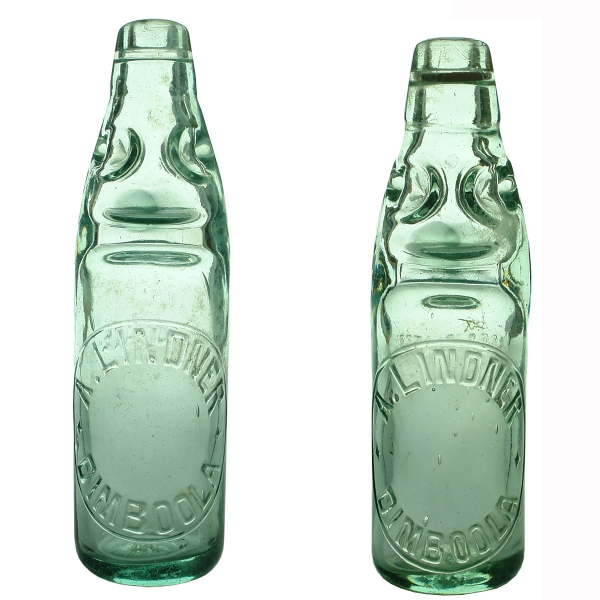 2 Codds. Both A. Lindner, Dimboola. Lemonade & Soda Water. 10 & 6 oz. (Victoria)